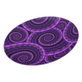 Purple Spiral Fractal Art Pattern Melamine Plate (Left Side)