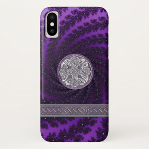 Purple Spiral Fractal Celtic Knot iPhone X Case