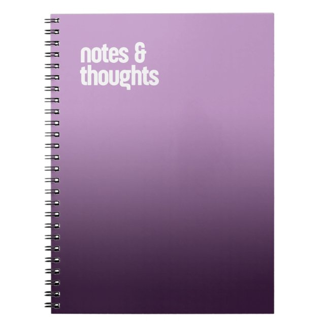 Purple Spiral Notebook – "Notes & Thought" journal (Front)