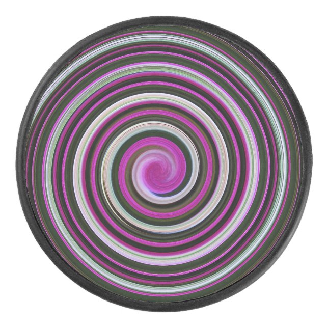 Purple spiral pattern hockey puck (Front)