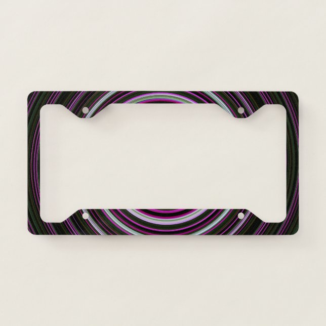 Purple spiral pattern license plate frame (Front)