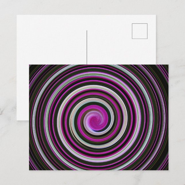 Purple spiral pattern postcard (Front/Back)