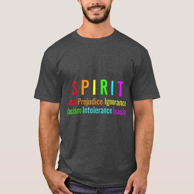 Purple Spirit Day Anti Bullying  Support Gay T-Shirt (Front)