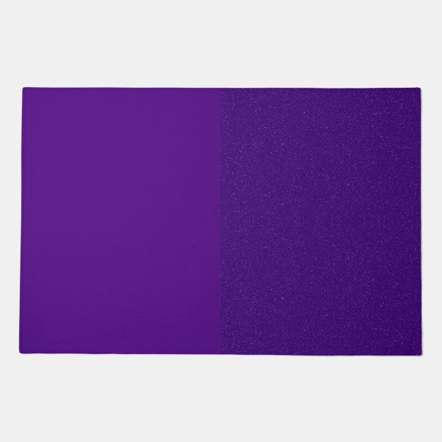 Purple Split Glitter Welcome Mat – Customizable (Front)