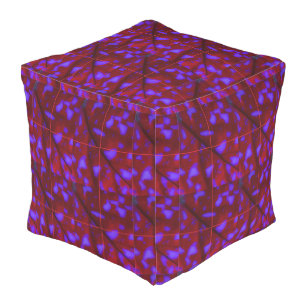 Purple Splotches on Deep Red Outdoor Pouf