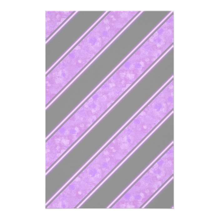 Purple Sponge Paint Stripes Personalized Stationery