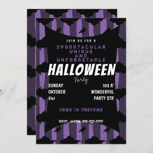 Purple spooktacular halloween invitation