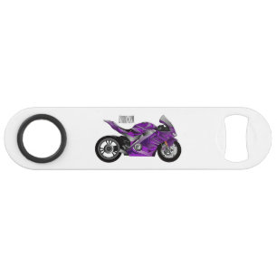 Purple sports motorcycle cartoon bar key
