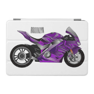 Purple sports motorcycle cartoon iPad mini cover