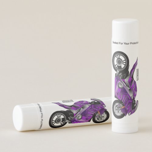 Purple sports motorcycle cartoon  lip balm