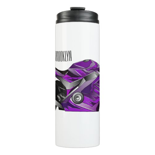 Purple sports motorcycle cartoon thermal tumbler