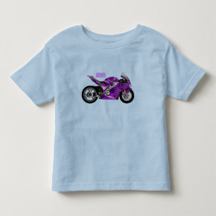 Purple sports motorcycle cartoon toddler t-shirt