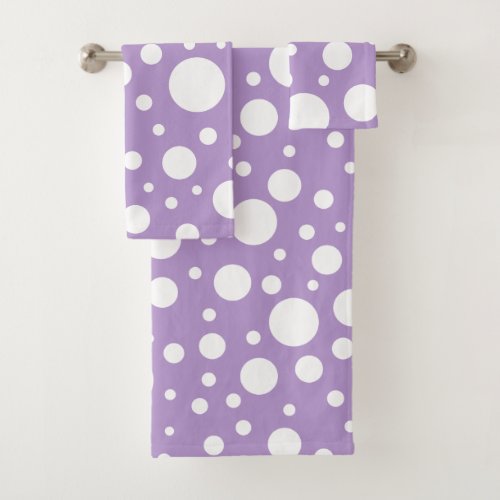 Purple Spots Bath Towel Set