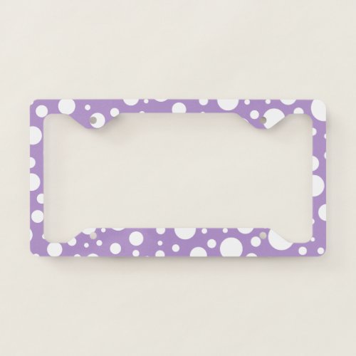 Purple Spots License Plate Frame