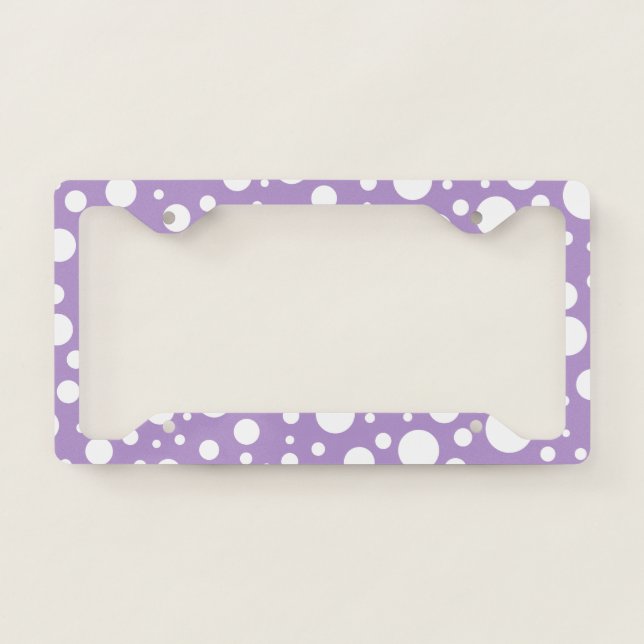 Purple Spots License Plate Frame (Front)