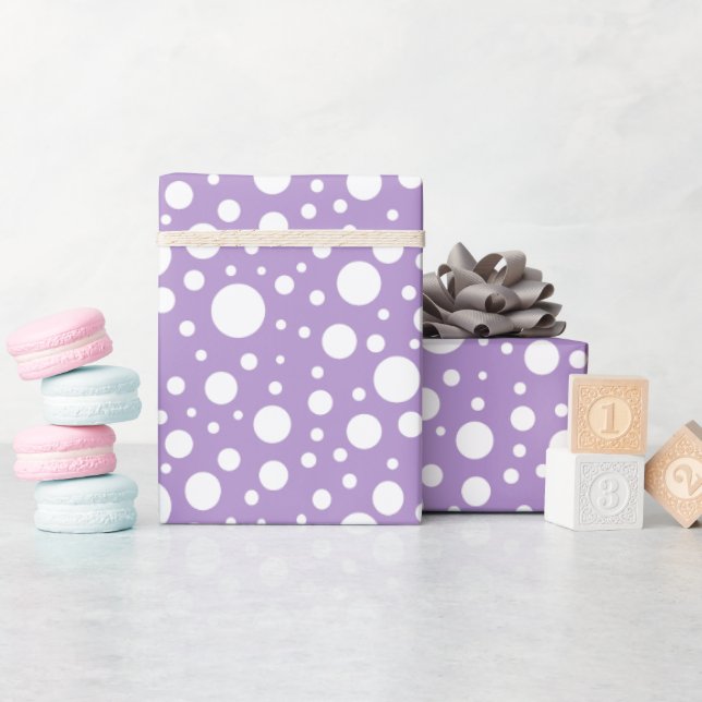 Purple Spots Wrapping Paper (Baby Shower)