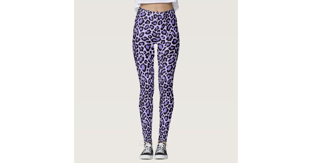 Purple Spotted Leopard Animal Print Leggings