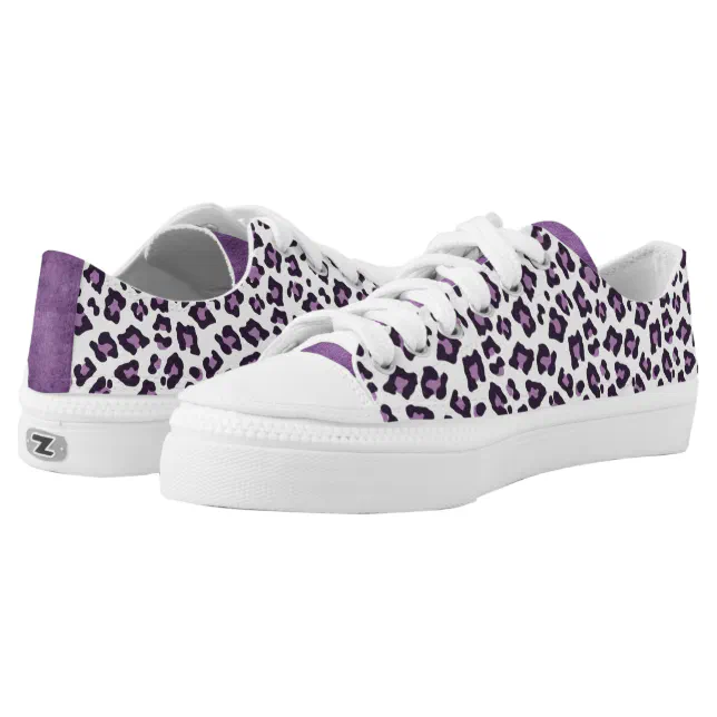 Purple Spotted Leopard Print Low Tops by ZIPZ® | Zazzle