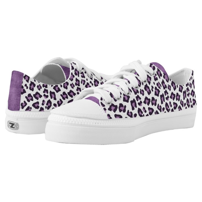 Purple Spotted Leopard Print Low Tops 