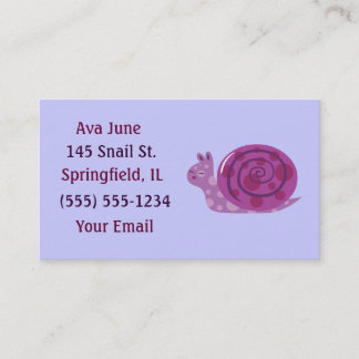 Purple Spotted Snail Business Cards