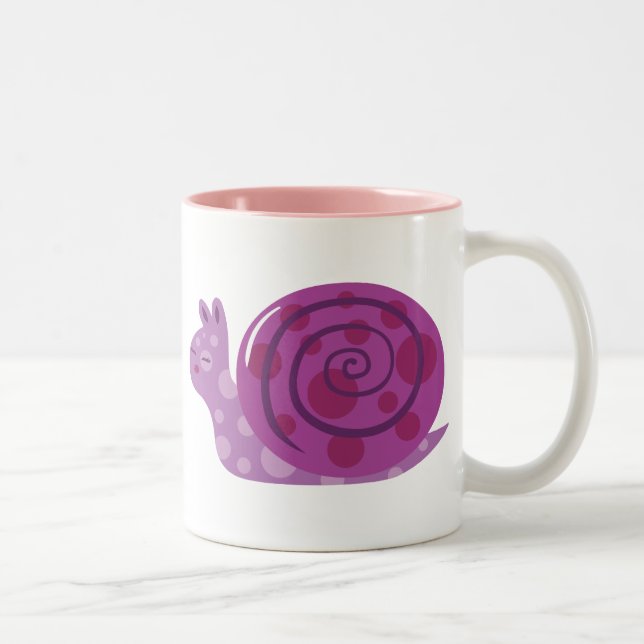Purple Spotted Snail Two-Tone Coffee Mug (Right)