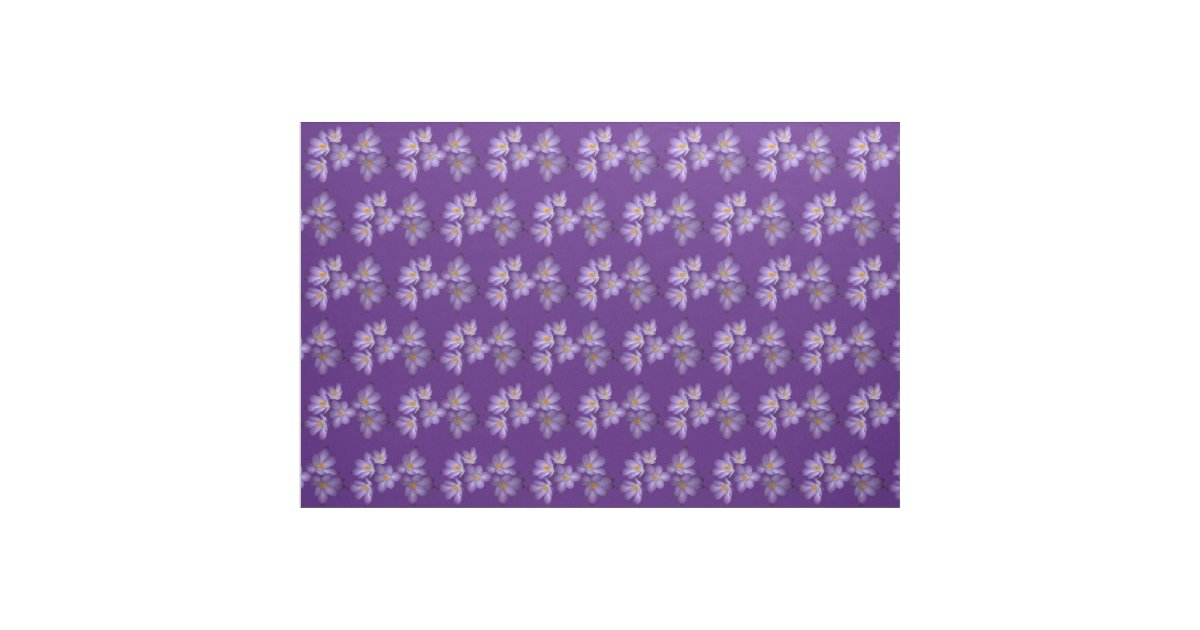 Purple Spring Crocus Flower Fabric | Zazzle