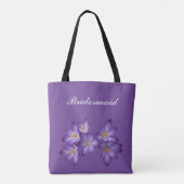 Purple Spring Floral Bridesmaid Wedding Tote Bag (Back)