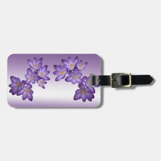 Purple Spring Floral Luggage Tag