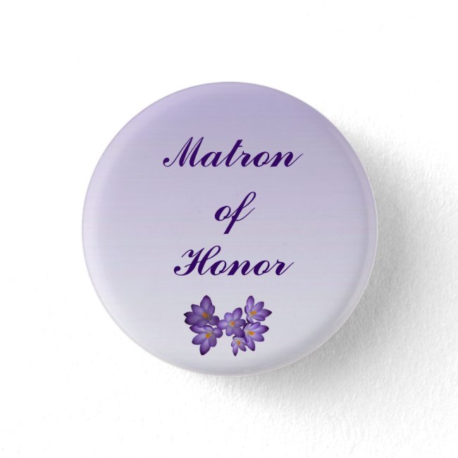 Purple Spring Floral Matron of Honor Pin