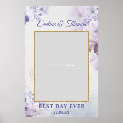 Purple spring flowers bohemian wedding photo prop poster