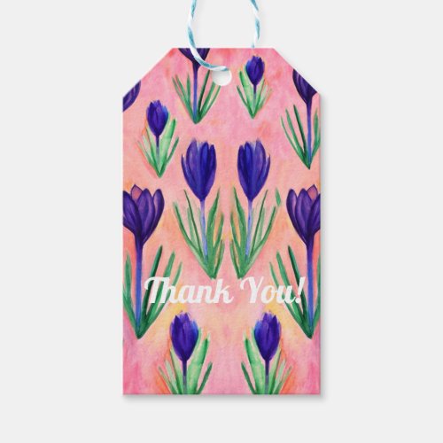 Purple Spring Flowers Custom Gift Tags