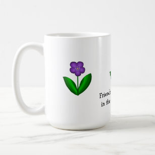 Purple Spring Flowers with Friendship Message Coffee Mug