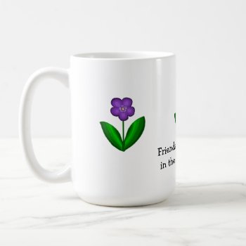 Purple Spring Flowers With Friendship Message Coffee Mug by seashell2 at Zazzle