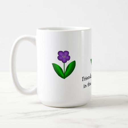 Purple Spring Flowers With Friendship Message Coffee Mug
