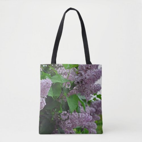 Purple spring lilac flowers tote bag