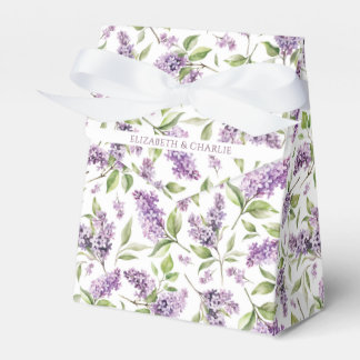 Purple Spring Lilacs Wedding Favor Box