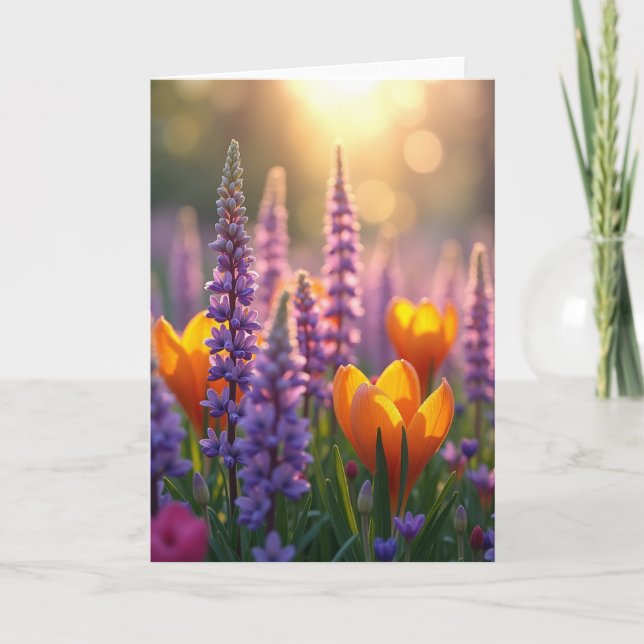 Purple Spring Mothers Day Card (Front)