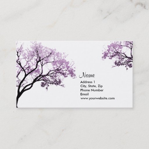 Customizable Purple Spring Trees Business Cards
