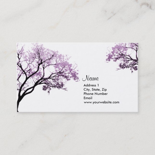 Purple Spring Trees Business Cards (Front)
