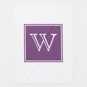 Purple Square Monogram Baby Blanket