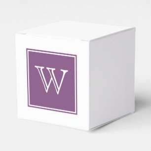Purple Square Monogram Favor Boxes