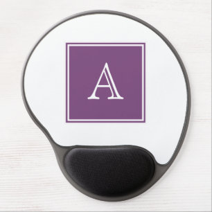 Purple Square Monogram Gel Mousepad