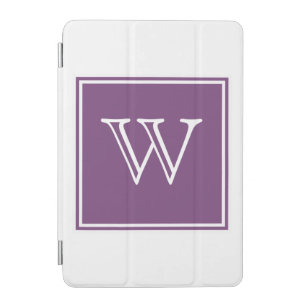 Purple Square Monogram iPad Mini Cover