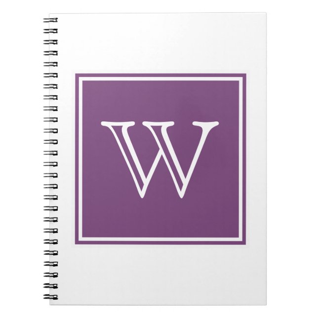 Purple Square Monogram Notebook (Front)