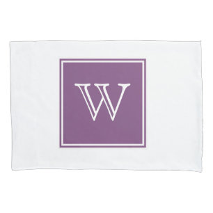 Purple Square Monogram Pillowcase