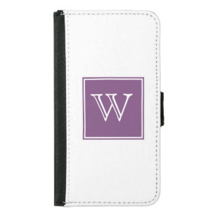 Purple Square Monogram Wallet Phone Case For Samsung Galaxy S5