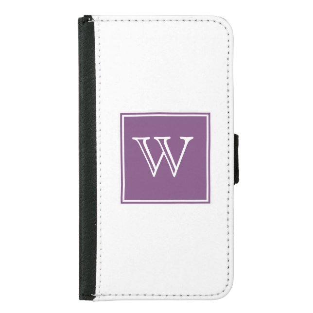 Purple Square Monogram Samsung Galaxy Wallet Case (Front)