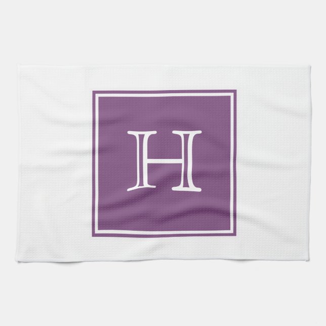 Purple Square Monogram Towel (Horizontal)