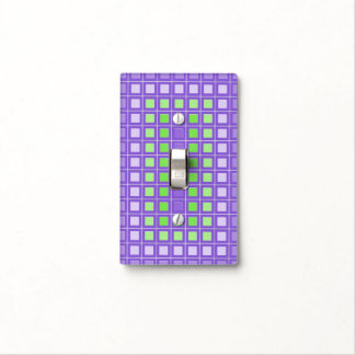 Purple Square Pattern Light Switch Cover