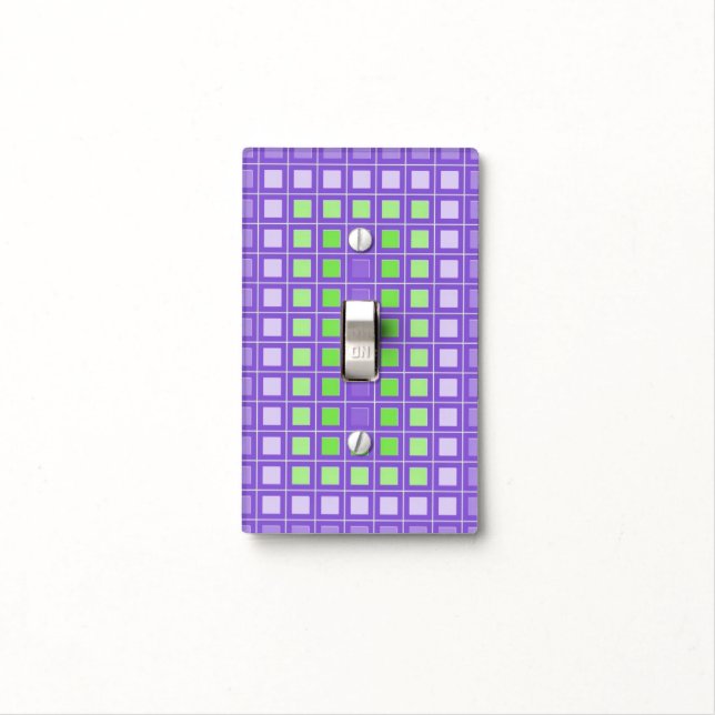 Purple Square Pattern Light Switch Cover (In Situ)